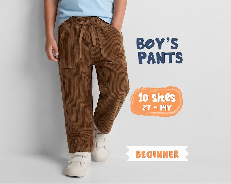 Childrens pants pattern for kids Pants With Pockets Sewing Pattern, PDF Patterns For Children, Boys pants pattern, linen pants pattern for children, simple pants pattern for girls, trousers pants pattern for kids, muslin pants pattern, elastic waistband pants pattern, summer pants pattern for kids, pull on pants patterns for kids, childrens pants pattern, toddler pants pattern, sewing pattern for toddlers, baby boy pants pattern, easy pants pattern for kids