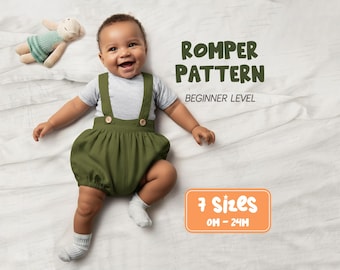 Toddler Onesie Sewing Pattern For Kids - Jumpsuit Pattern For Children, PDF Patterns For Babies