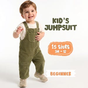 Patroon jumpsuit voor kinderen - naaipatroon overalls voor jongens Tuinbroekpatroon, romperpatroon voor kinderen 3 m - 12 jaar