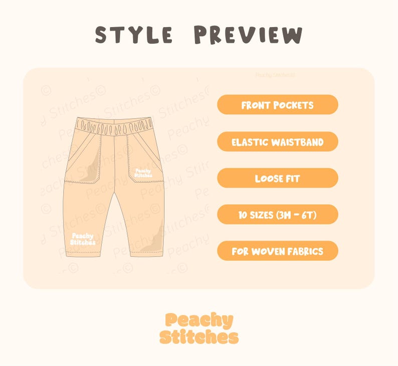 Cotton Pants Pattern For Boys - Kid's Pants With Pockets Sewing Pattern For Woven Fabrics, PDF Patterns For Children, Boys pants pattern, corduroy pants pattern for children, simple pants pattern for girls, trousers pants pattern for kids, pajama pants pattern, elastic waistband pants pattern, elastic pants sewing pattern, pdf sewing patterns for kids, childrens pants pattern, toddler pants pattern, sewing pattern for toddlers, baby boy pants pattern