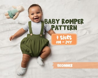 Newborn Romper Pattern For Infants - Onesie Sewing Pattern For Kids, PDF Patterns For Children