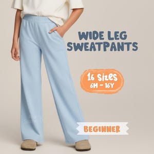 Patrón de pantalones deportivos para niños, patrón de costura para pantalones infantiles, patrón de pantalones para niñas (6 meses a 16 años)