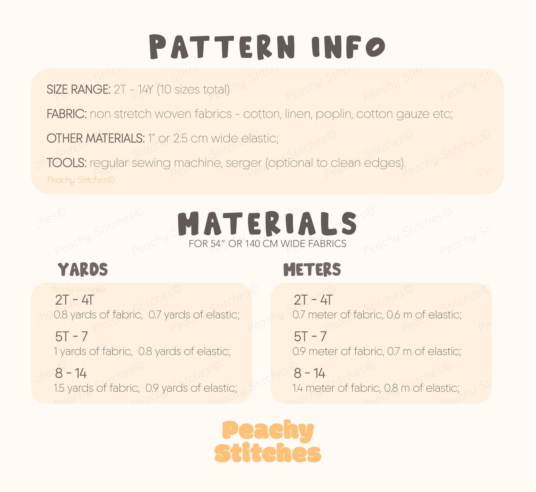 Kids Pull on Pants Sewing Pattern for Children - Cotton Pants Pattern ...
