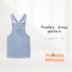 Pinafore Dress Pattern For Girls, Overall Dress PatternFor Kids, Dress Pattern For Teens, Jumper Dress PDF Sewing Patterns For Children