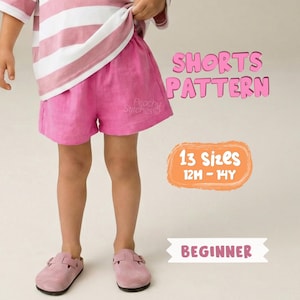 Cotton Shorts Pattern For Children Simple Shorts Pattern For Kids, Toddlers Shorts Pattern (PDF Sewing Pattern)