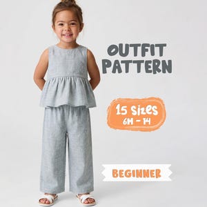 Mädchen Set Schnittmuster Kleinkind Outfit Schnittmuster Oberteil Und Hose Schnittmuster Für Mädchen Sommer Kleidung Schnittmuster Für Kinder