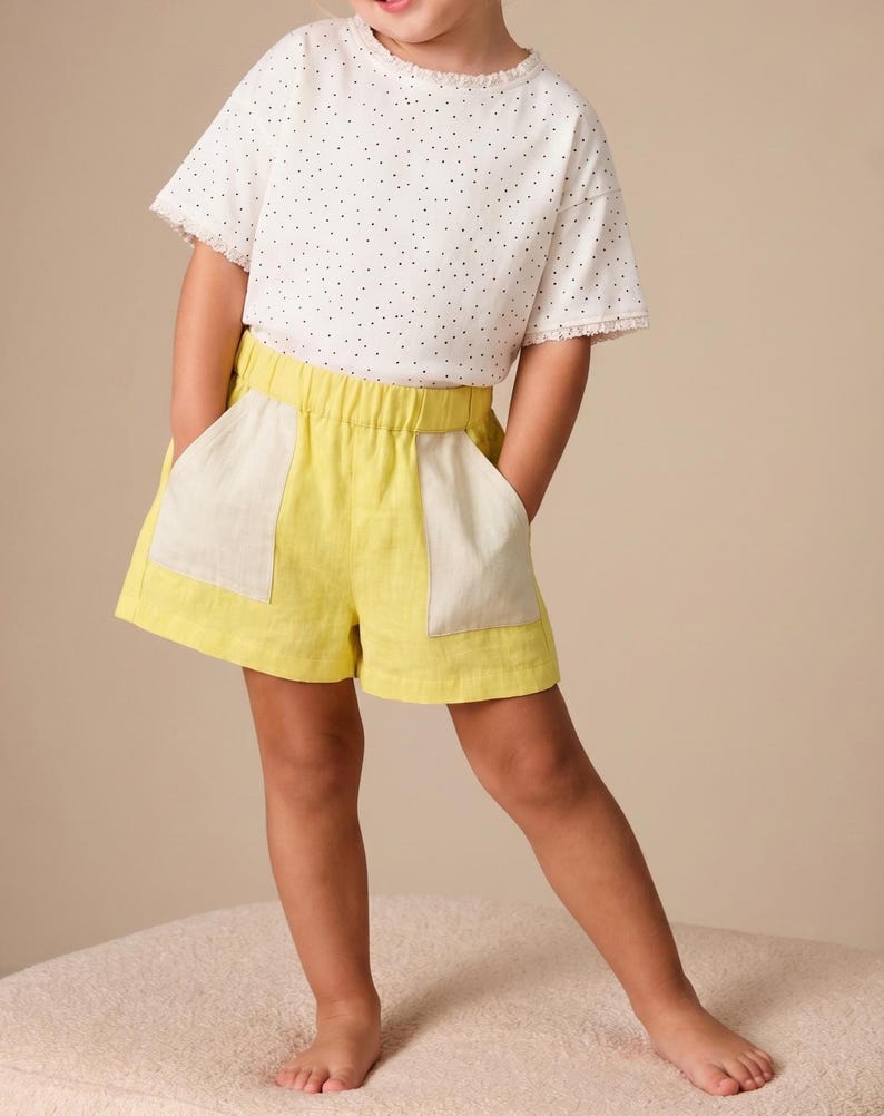 Girl's Shorts Sewing Pattern For kids, cotton Shorts Pattern For children, linen Shorts Pattern For Kids, simple shorts pattern for teens, wide leg shorts pattern for teens, easy PDF shorts sewing pattern for children, woven shorts pattern for boys, beginner-friendly sewing pattern for kids, shorts PDF pattern, toddlers shorts sewing pattern for children, loose fit shorts pattern, beginner shorts pattern for kids, shorts for toddlers, summer shorts pattern for kids pajama shorts pattern