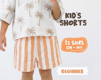 Kid's Shorts Sewing Pattern For Children Linen Shorts Pattern For Kids, Simple Shorts Pattern For Toddlers (PDF Sewing Pattern)