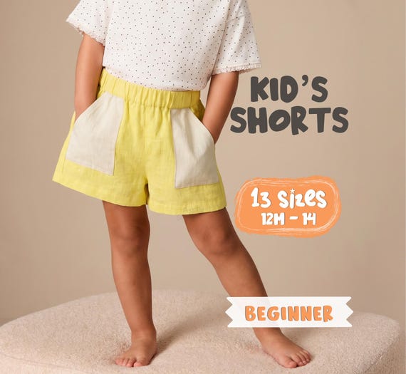 Kid's Shorts Sewing Pattern For Toddlers Shorts Pattern For Girls Shorts PDF Pattern For Children