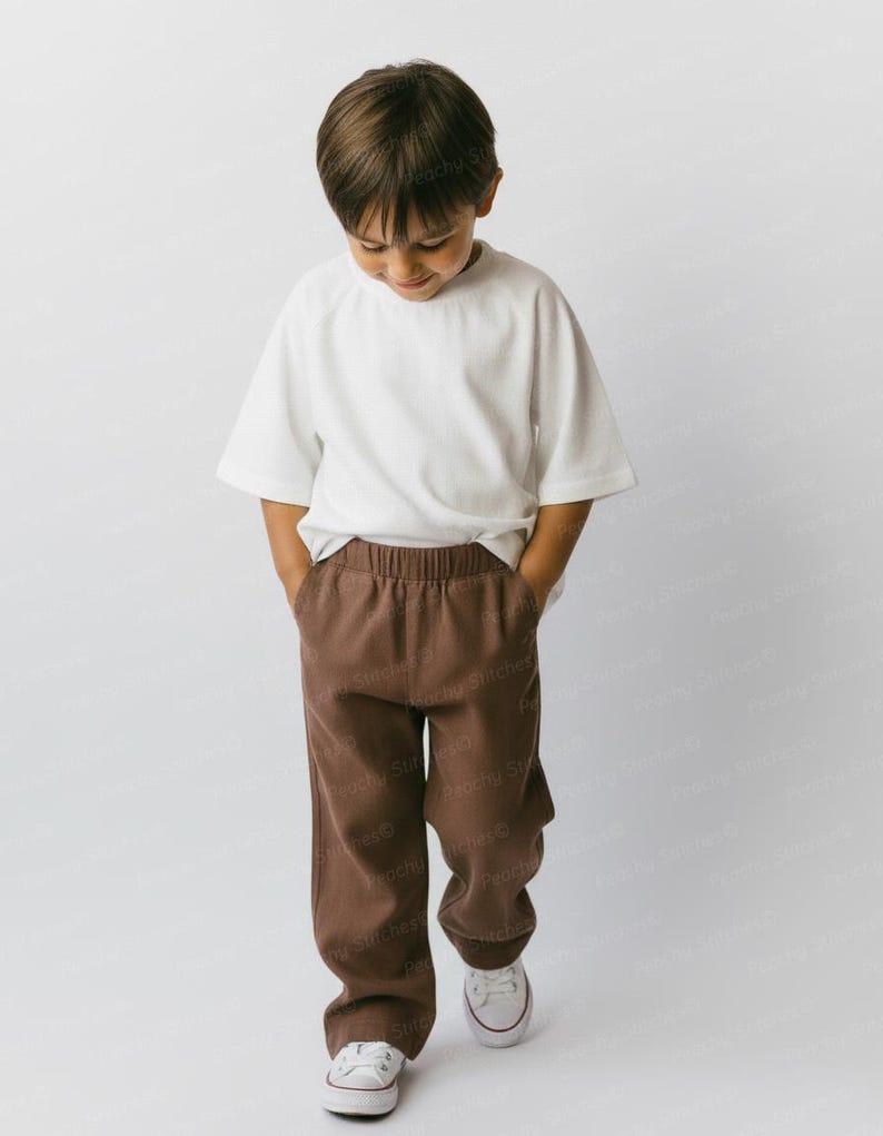 Kids Pants Sewing Pattern For Girls - Toddler Pants Pattern, Children's Sewing Patterns, Cotton Pants With Pockets Pattern, Kid's Pants With Pockets Sewing Pattern For Woven Fabrics, PDF Patterns For Children, Boys pants pattern for toddlers, linen pants pattern for children, simple pants pattern for girls, trousers pants pattern for kids, pajama pants pattern, elastic waistband pants pattern, elastic pants sewing pattern, pdf sewing patterns for kids, trousers pattern for girls