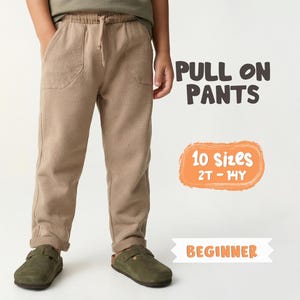 Kids Pull On Pants Sewing Pattern For Children - Cotton Pants Pattern For Toddlers, Kid's Clothes PDF Patterns