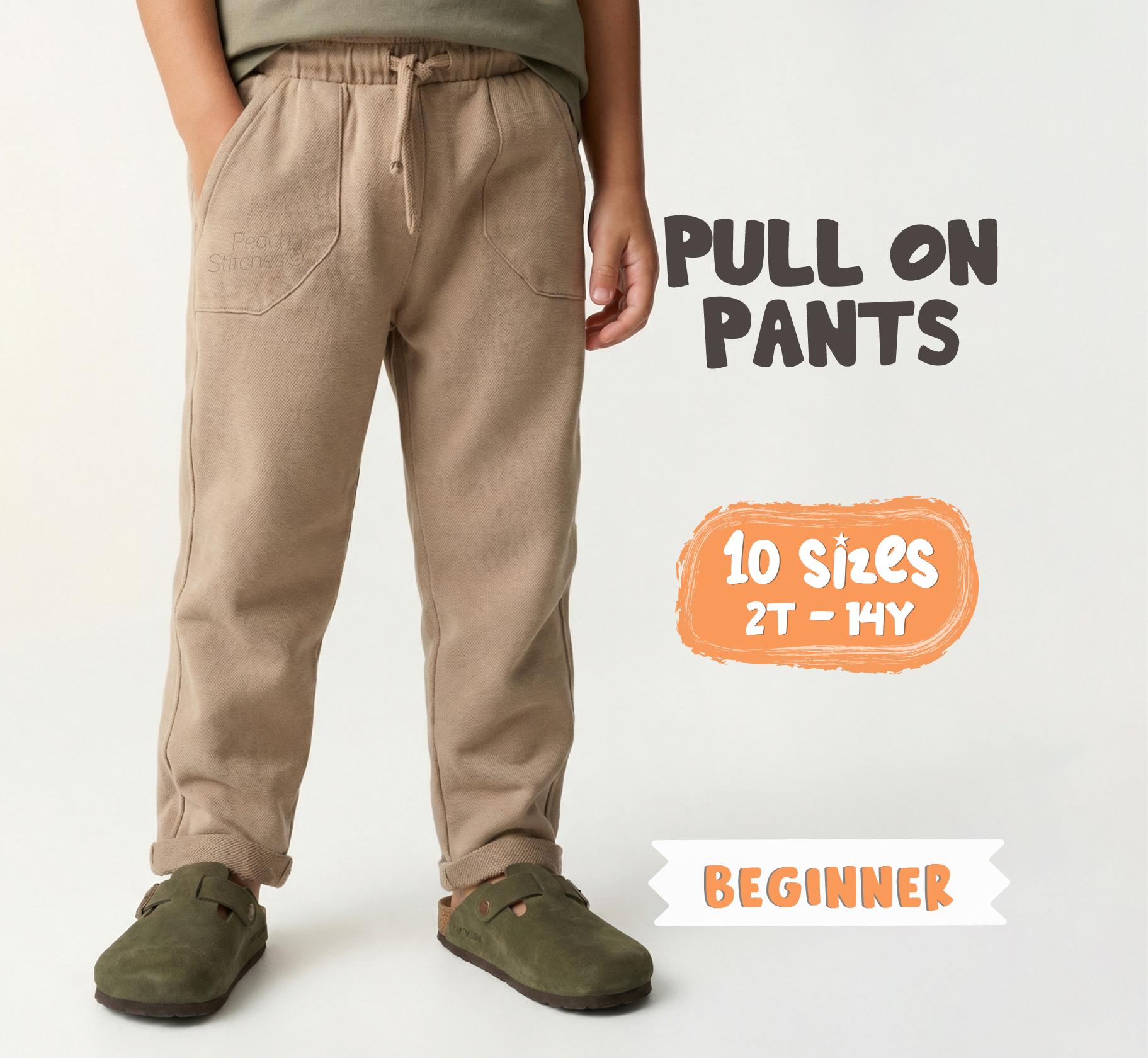 Kids Pull on Pants Sewing Pattern for Children - Cotton Pants Pattern ...