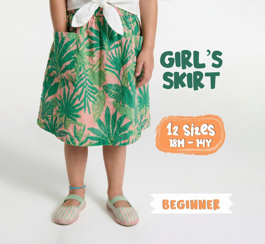 Girl's Skirt Sewing Pattern for Kids Cotton Skirt Pattern for Girls ...