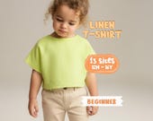 Linen Top Pattern For Girls, Kids Shirt Sewing Pattern For Children, ToddlerT-Shirt PDF Sewing Pattern