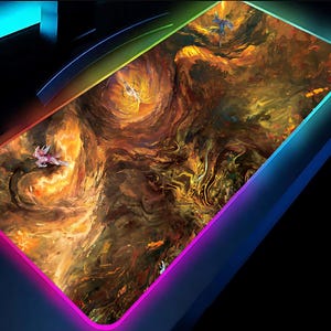 Palkia, Giratina & Dialga LED Gaming Mouse Pad with Artistic Design, RGB Desk Mat, Gaming Accessory, Gift for Gamers, Desk Decor
