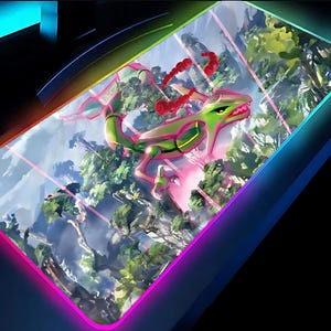Evolving Skies Rayquaza Vmax #218 LED Gaming Mouse Pad | Ideal for Gamers, Home Office, Tech Lovers, Gaming Setup, Unique Gift