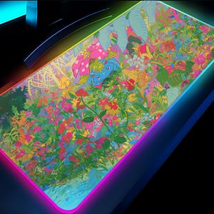 151 Venusaur 198/165 LED Gaming Mouse Pad, Colorful Desk Accessory, Gamer Gift, Home Office Decor, Stylish RGB Mouse Pad