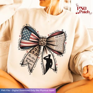 Patriotic Military Bow PNG – USA Sublimation Design for Shirts, Memorial Day, Veteran Gift, 4th of July Clipart – Freedom Isn’t Free PNG