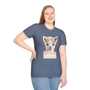 No Llama Drama Unisex T-Shirt, Cute Animal Tee, Funny Gift for Friends, Everyday Wear, Gift for Llama Lovers, Summer Shirt