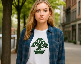 Bonsai Baum Grafik T-Shirt: Unisex Baumwoll Jersey, Geschenk für Pflanzenliebhaber