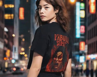 Kabuki Schauspieler T-Shirt, Japanisches Heavy Metal Rock Art Unisex T-Shirt