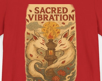 Japanisches Inari Fuchs T-Shirt, Vintage spirituelles Design