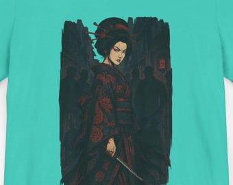 Maglietta con grafica Geisha, maglietta grafica giapponese Ukiyo-e