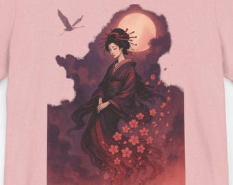 Geisha Art T-Shirt, Ukiyo-e-Stil, japanische Schönheits-Grafik-T-Shirt