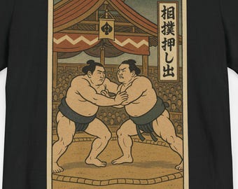 Ukiyoe Sumo Wrestlers T-Shirt, Vintage-Grafik-T-Shirt
