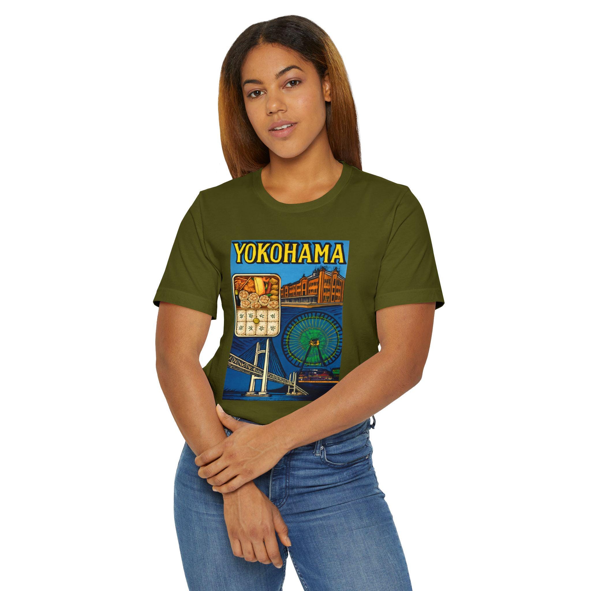 Yokohama Landmarks Graphic Tee, Vintage Japan Travel Shirt - Etsy