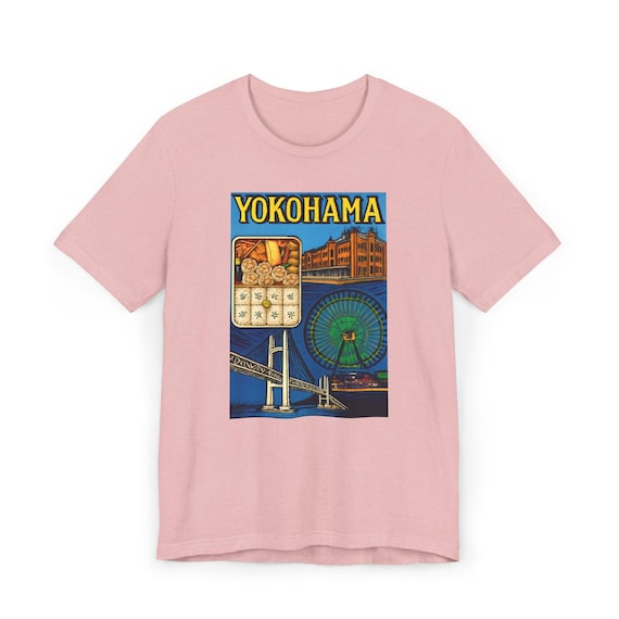 Yokohama Landmarks Graphic Tee, Vintage Japan Travel Shirt - Etsy