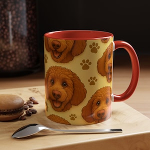 Poodle Coffee Mug, Cute Dog Lover Cup, Pet Owner Gift, Animal Ceramic Tea Cup, Puppy Mug, Customizable Drinkware