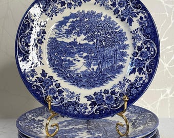 Vintage Plates Broadhurst Staffordshire Pottery England Swan Inn