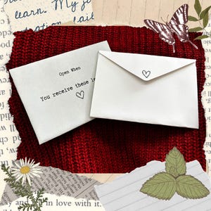 Paquete de sobres imprimibles "Abrir cuando": lindas plantillas DIY para imprimir, cortar y doblar / Cartas de amor a distancia / Descarga instantánea