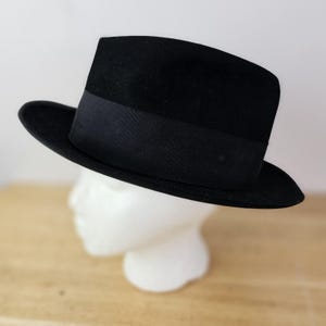 Vintage Black The Broadway Hat Fedora Wool Mens Classic Retro