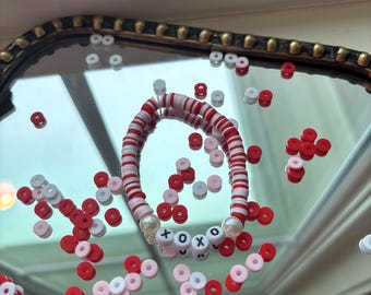 XOXO Heishi Bead Bracelet