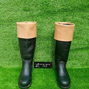 Men&#39;s Pirate Boots: Faux Leather Steampunk Costume Shoes