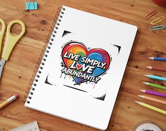 Colorful Heart Inspirational  Notebook, Journal, Motivational Gift for Students, Writing, LGBTQ+ PRIDE festival