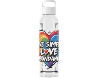 Rainbow Love Water Bottle Motivational Drinkware for Hydration,  Fitness, Gifts for Friends, Eco-Friendly Merchandise, LGBTQ+ festival pride