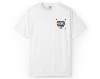 Heart-Embroidered Unisex T-Shirt, Casual Wear, Gift for Him/Her, Pride, LGBTQ+ Celebration, Festival, Summer Style, Everyday Comfort