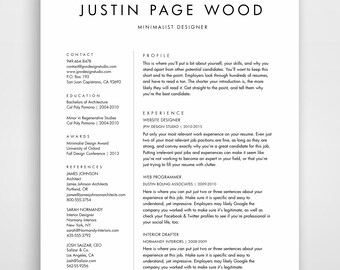 elegant resume etsy