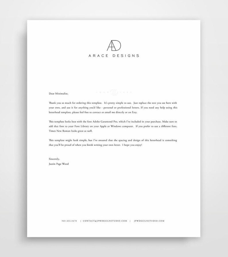 Interior Design Letterhead Template Custom | Etsy