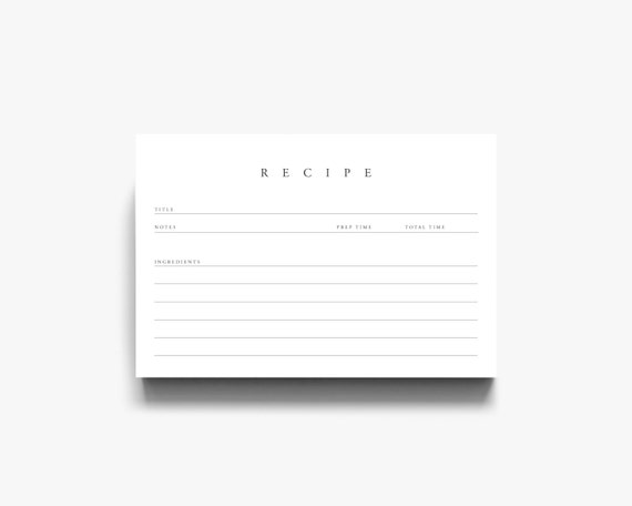 printable recipe cards recipe card template recipe cards etsy printable blank recipe cards