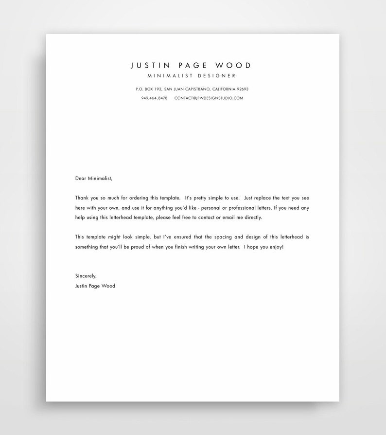 Printable Stationary Business Letterhead Stationary | Etsy