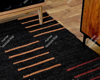 Handmade Hemp Area Rug Jute Rug Vintage Runner Rug Kitchen Custom Size Rug Sisal Area Rug Outdoor Boho Rug Large Decorative Rug Hallway Rug