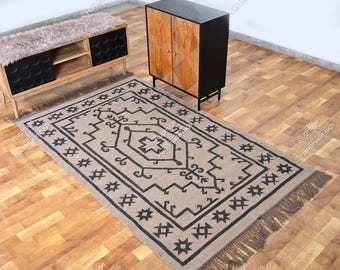 Design Indian Handwoven Wool Jute Vintage Kilim Rugs For Living Room Custom Size Rug Oushak Rug ,Home Decor Kilim Rug Traditional Kilim Rug