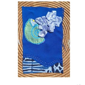 Textile Art Patch Sashiko Boro : Hand-Stitched Cotton Batik Patchwork creation Slow stitching