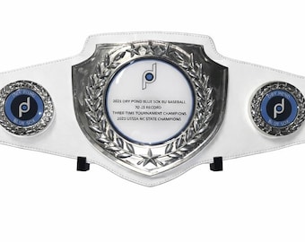 Championship Title Belt Low-Profile Wall Mount, Black Wall Display Holder with Hooks