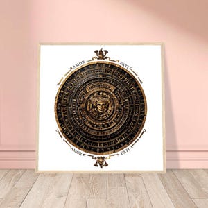 Amor Fati - Love of Fate - Face of Fates, White Premium Matte Paper Wooden Framed Poster
