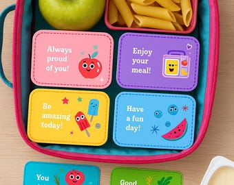 Printable Lunchbox Notes for Kids | Cute & Colorful Encouragement Cards | Digital Lunch Box Messages for School